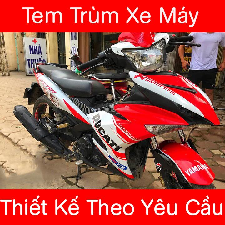 Tem Trùm Exciter 150 Trắng Đỏ Ducati Thể Thao