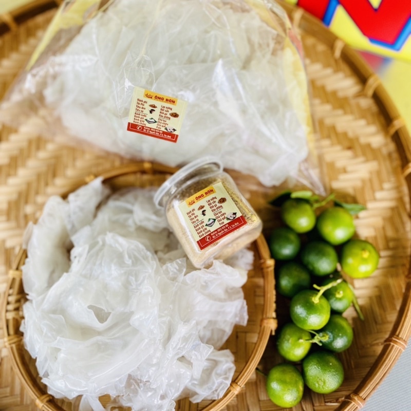 Combo 500g Rìa Bánh Tráng Phơi Sương - Muối Tôm Nhuyễn, Sa Tế