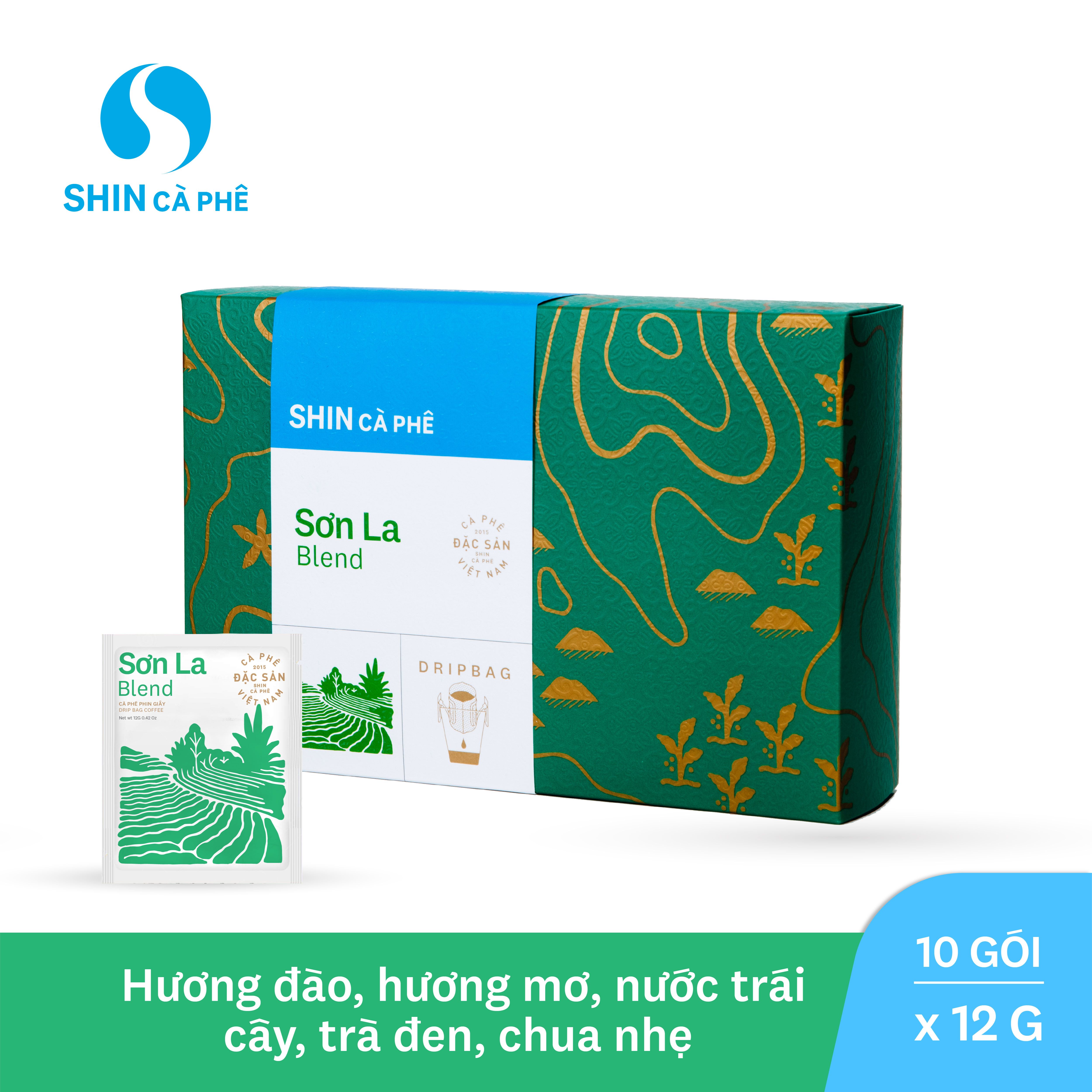 SHIN Cà Phê - Sơn La Blend phin giấy tiện lợi - DripBag hộp 10 gói