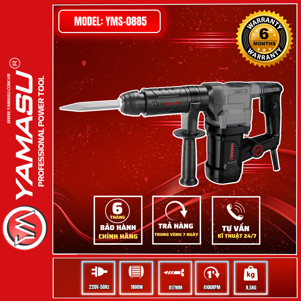 Máy đục bê tông công suất lớn 2200w yamasu yms-0885
