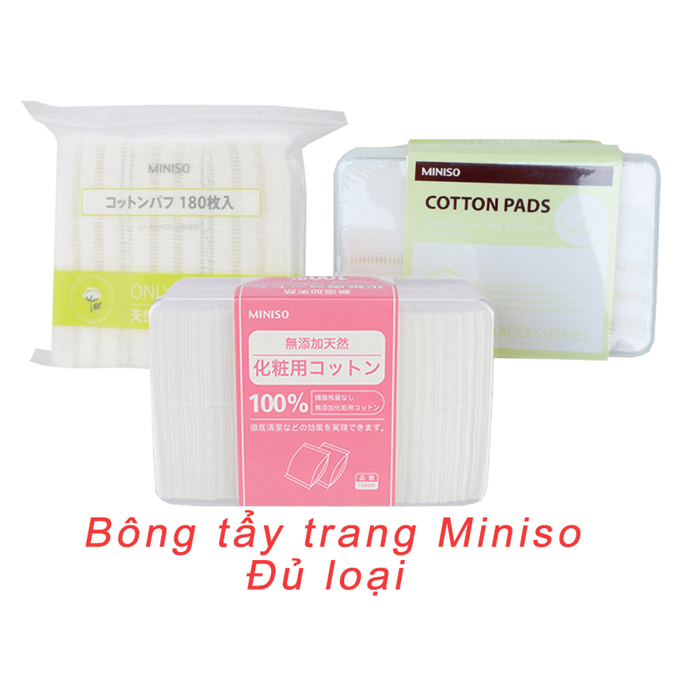 [HCM]Bông tẩy trang MINISO Nhật Bản dạng hộp dang túi