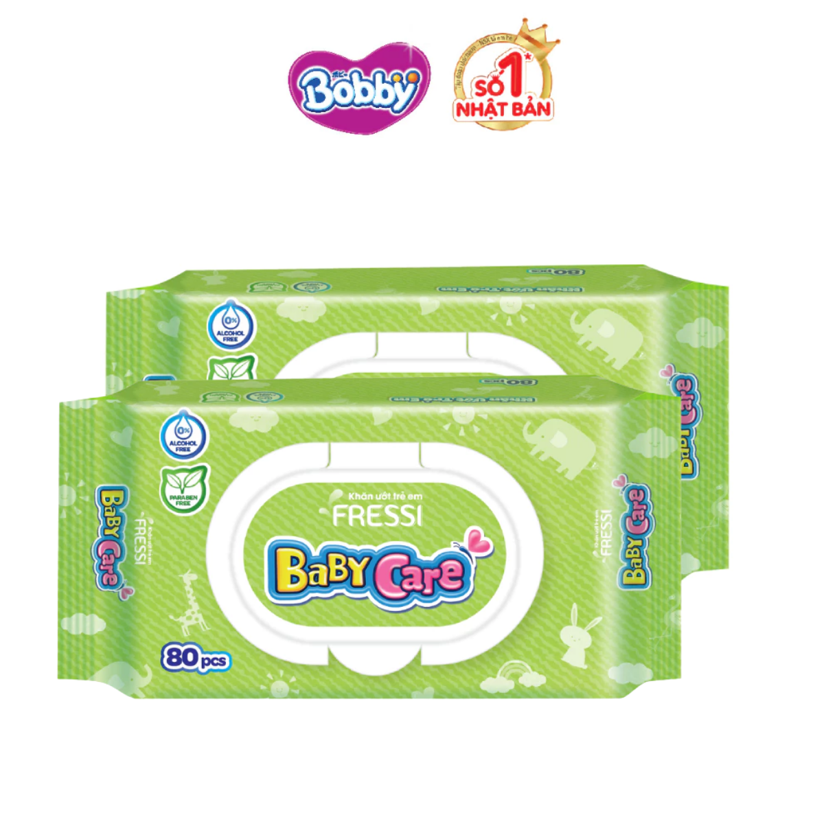 [MKB Gift] Combo 2 gói khăn ướt Fressi Baby Love (Baby Care) 80 miếng