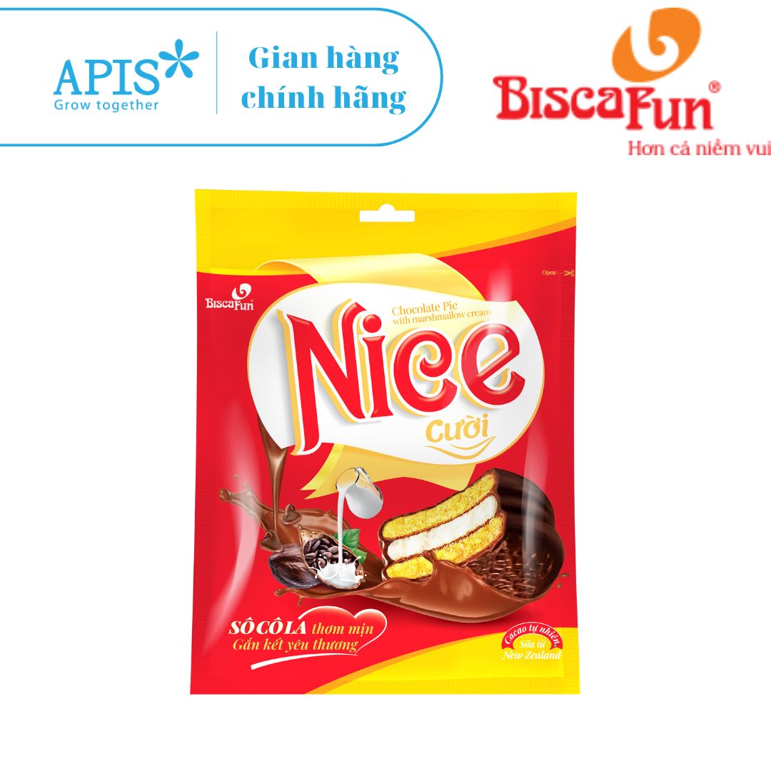1 túi bánh mềm nice socola 216g/túi - biscafun