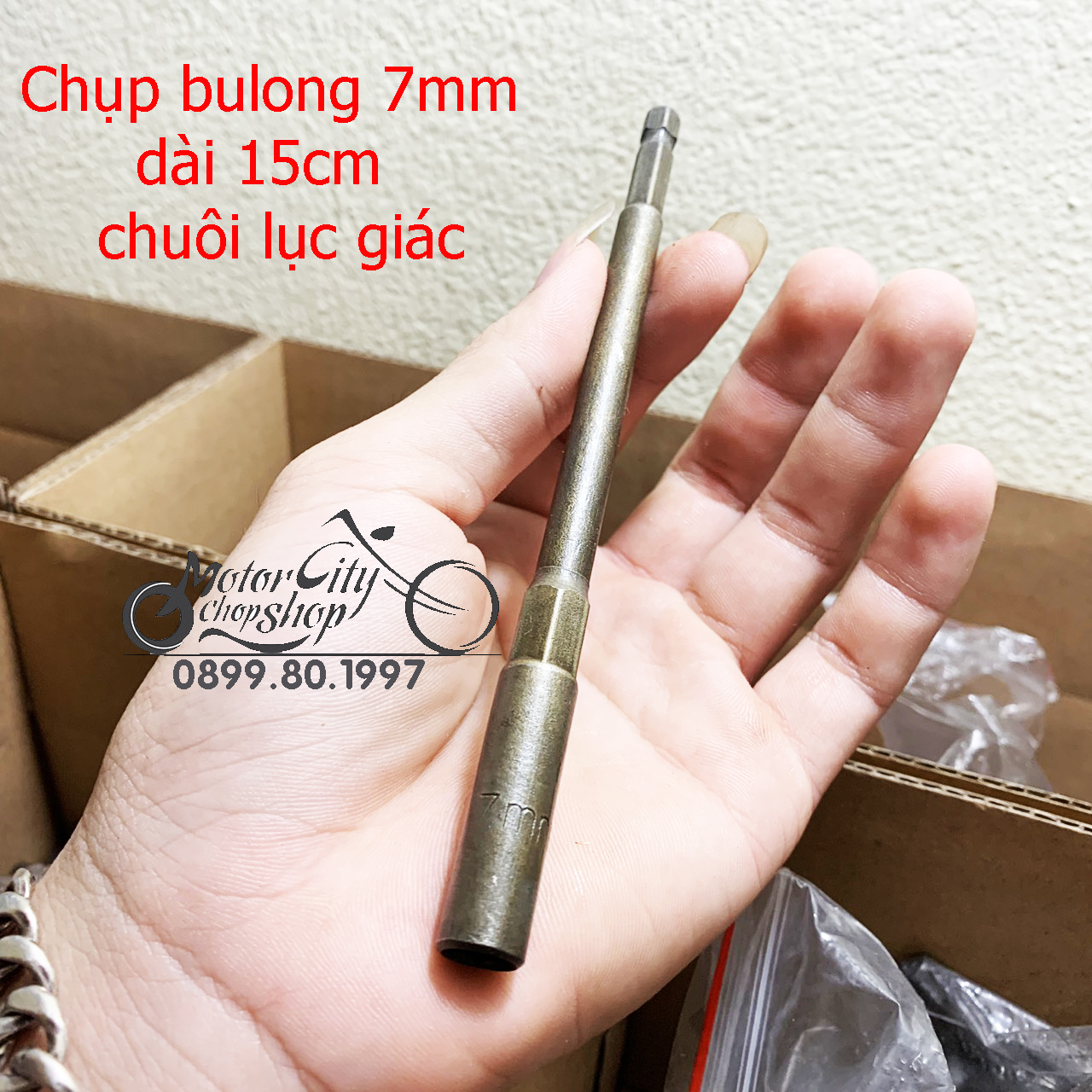 Tuýp,Chụp bulong sâu lòng 7mm cho khoan, bắn vít dài 150mm