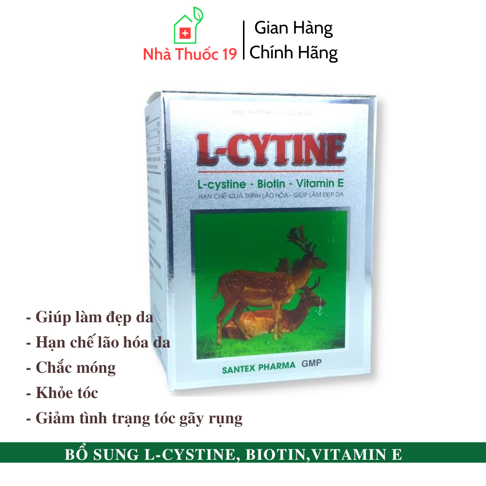 Viên uống giảm rụng tóc l-cystine giúp làm đẹp da ngừa gãy và rụng tóc hỗ trợ giảm mụn