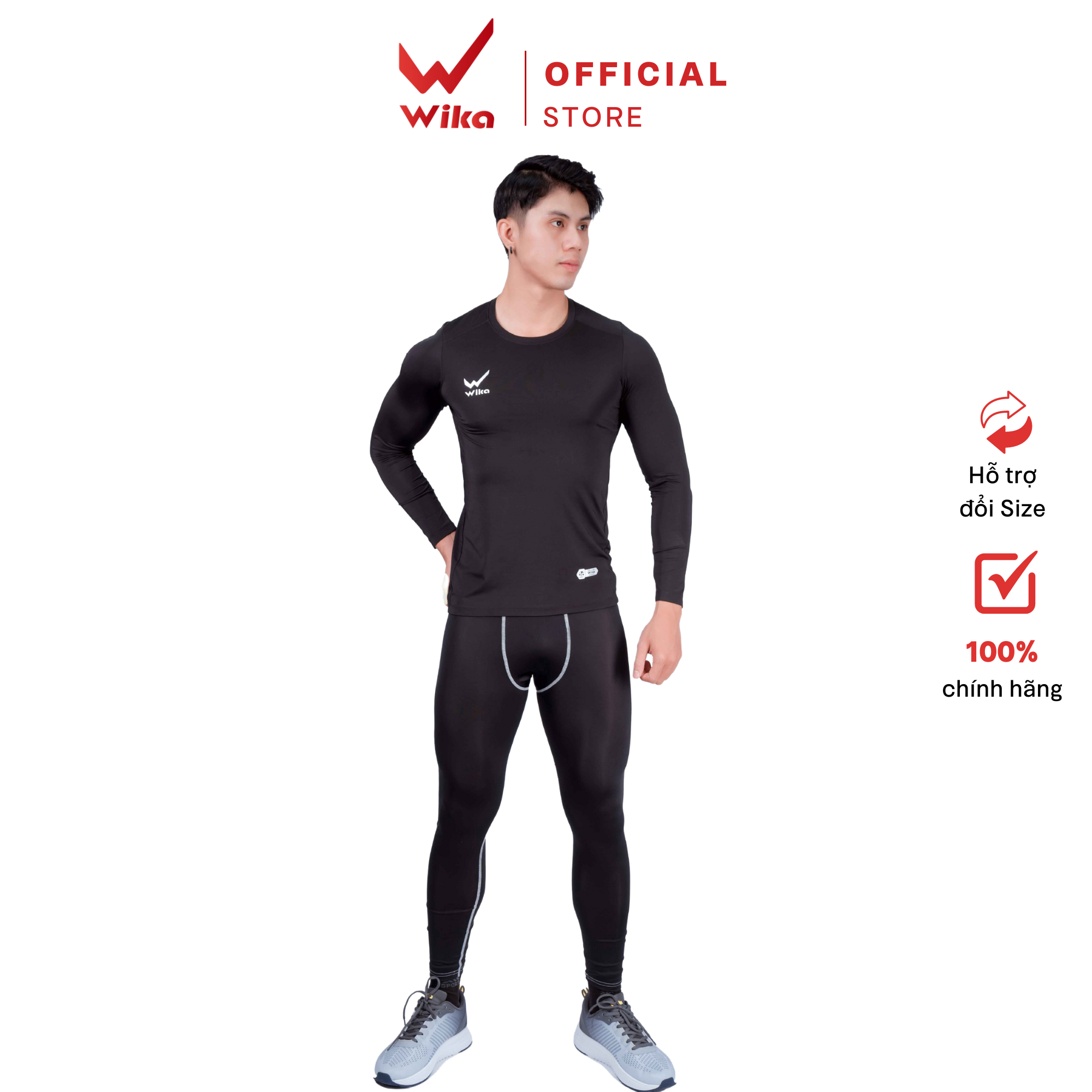 Quần Giữ Nhiệt Nam Wika Combat Chính Hãng Chất Liệu Polyester, Nhẹ Ôm Thoáng Khí Co Giãn 4 Chiều