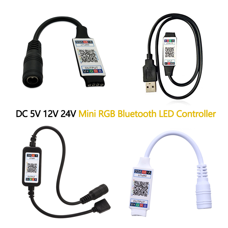 Usb mini dc 5v 12v 24v mini rgb bluetooth dimmer led controller music bluetooth smart app controller control for rgb led strip light bộ điều khiển bộ điều chỉnh ánh sáng led mini rgb bluetooth