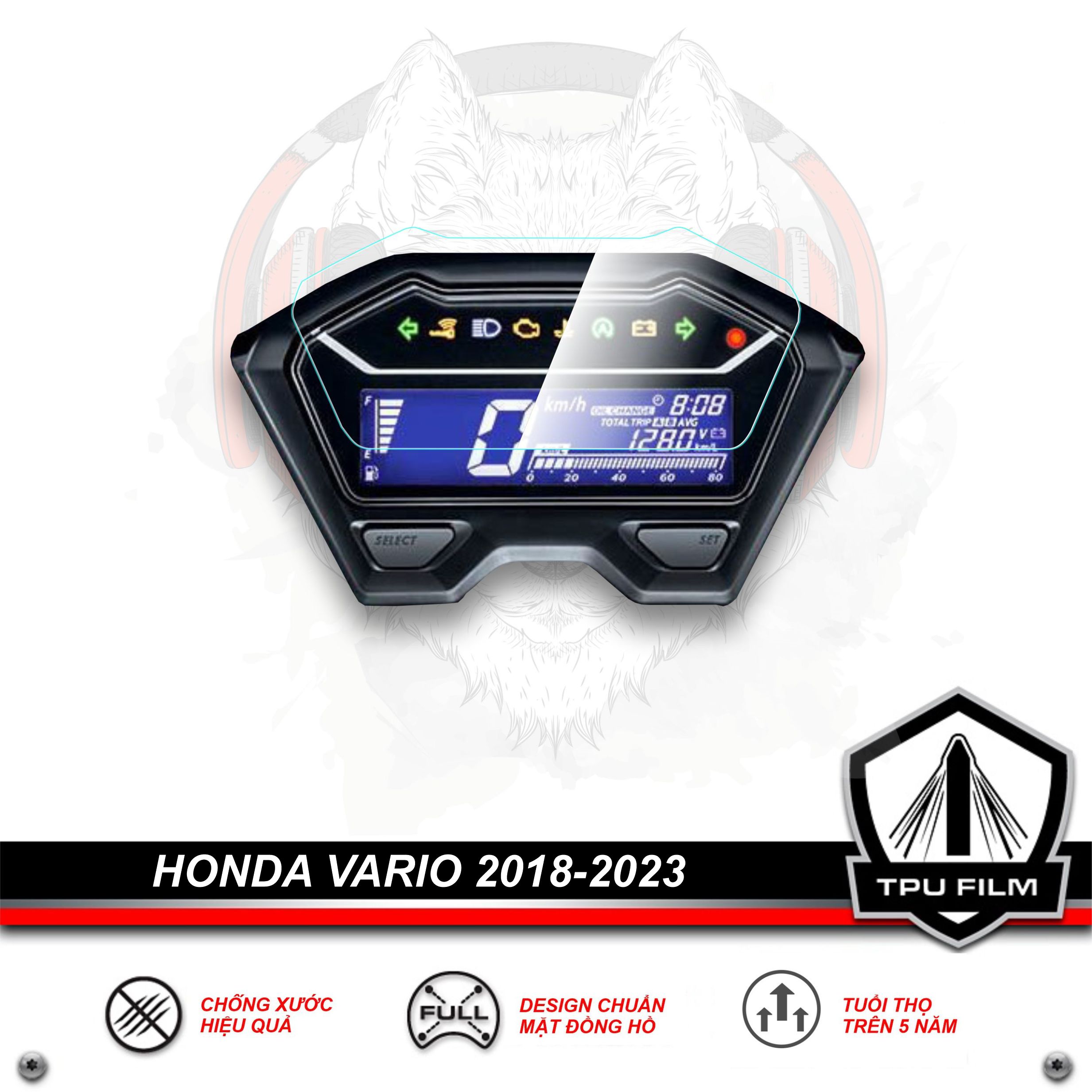 Miếng dán PPF TPU bảo vệ mặt đồng hồ xe VARIO CLICK 2018 đến 2023 - HONDA VARIO 125 VARIO 150 VARIO 160