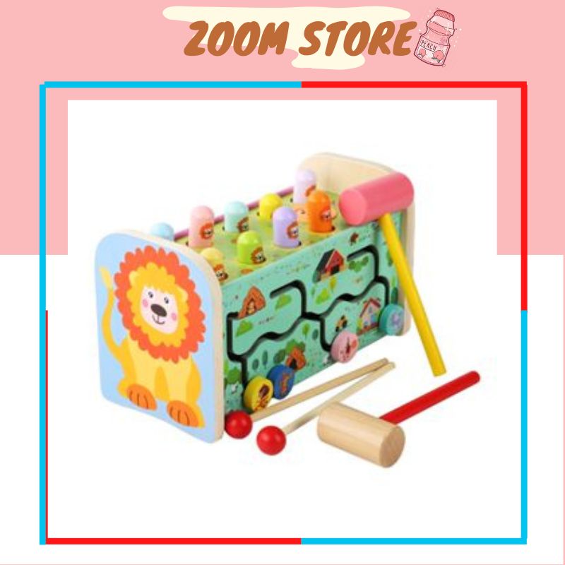 Đồ chơi đập chuột gỗ 3 in 1 kèm đàn và trò chơi mê cung cho bé ZoomStore