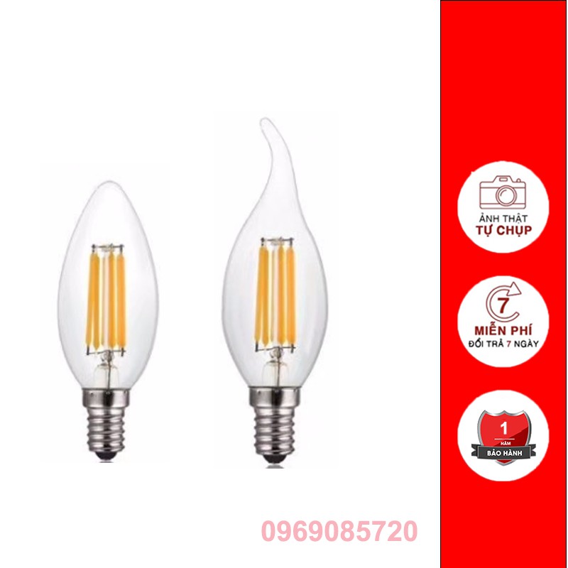 Bóng led hạt quả nhót / râu 4w đuôi e14 sáng vàng