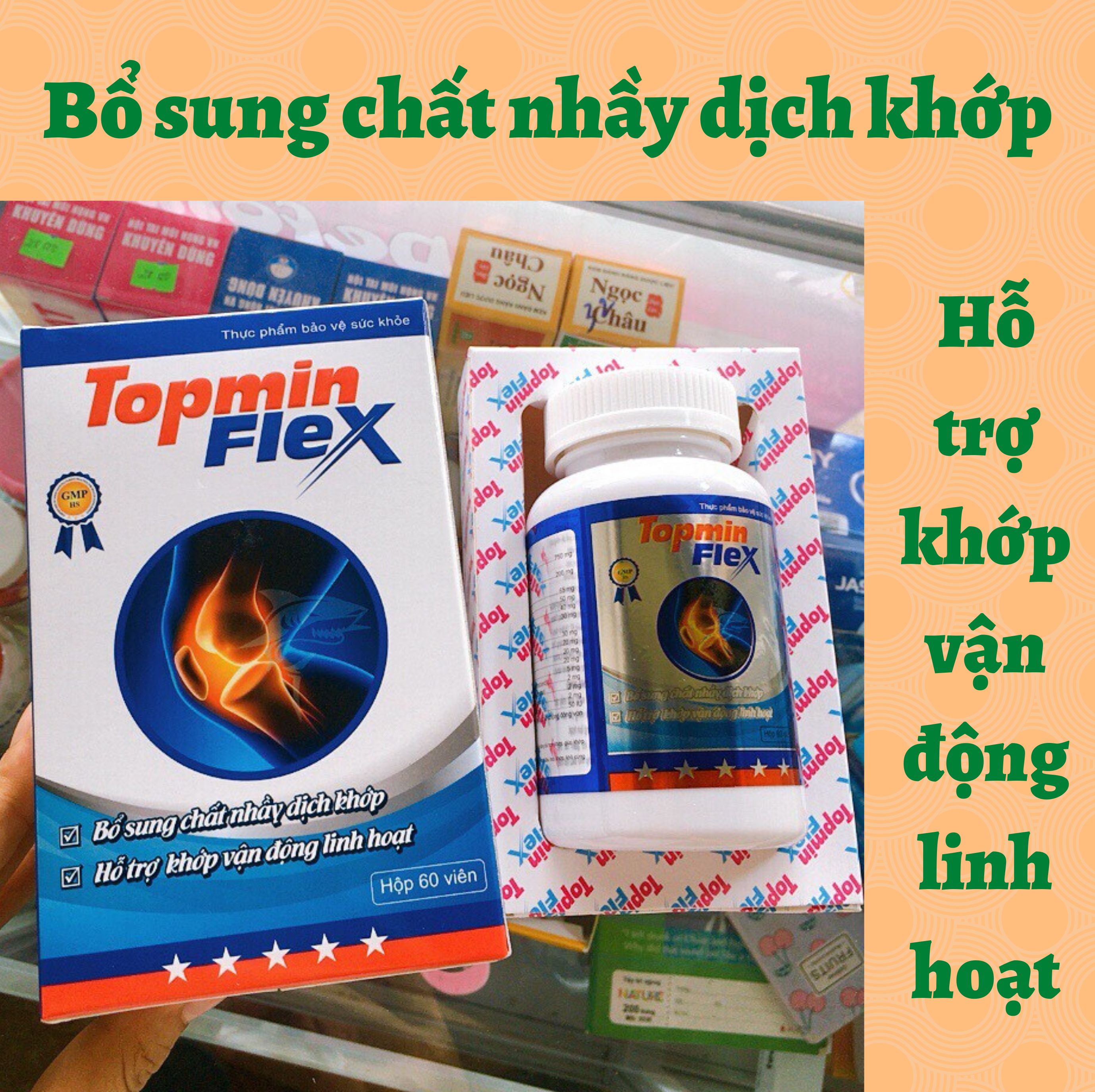 Thực phẩm chức năng Topmin Flex - Thực phẩm bổ sung chất nhầy dịch khớp; Hỗ trợ khớp vận động linh hoạt
