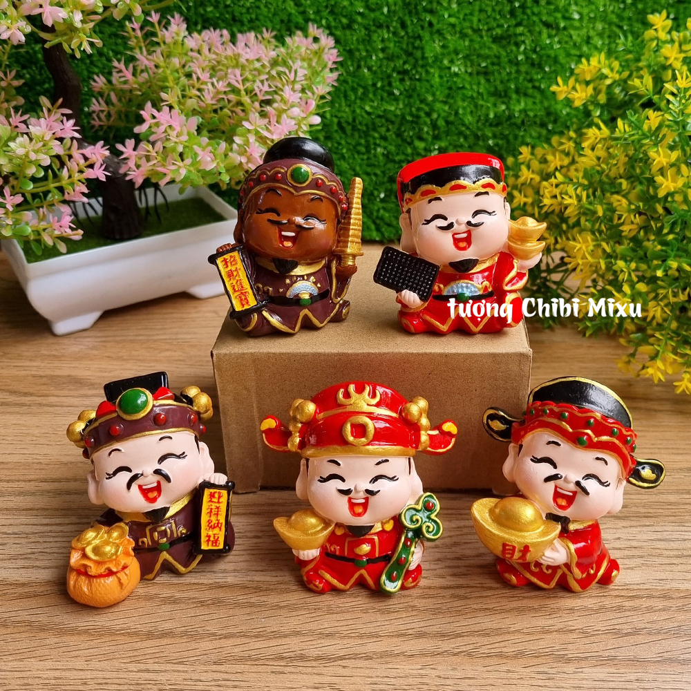 Ngũ Tài 6cm cao cấp - Bộ tượng 5 ông Thần Tài may mắn