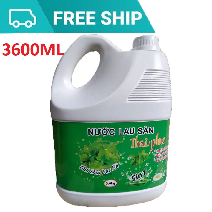 [HCM]Nước Lau Sàn Bạc Hà Thái Plus 3600ml-Siêu Thơm-Diệt Khuẩn