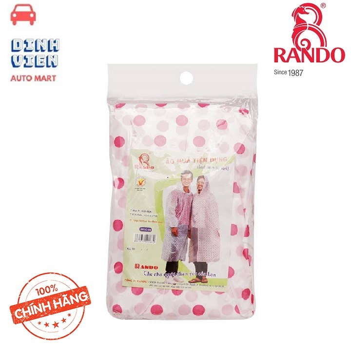 [HCM][ THÔNG DỤNG] Combo 2 Áo mưa Rando trong màu đa dụng - Loại chấm bi Freesize