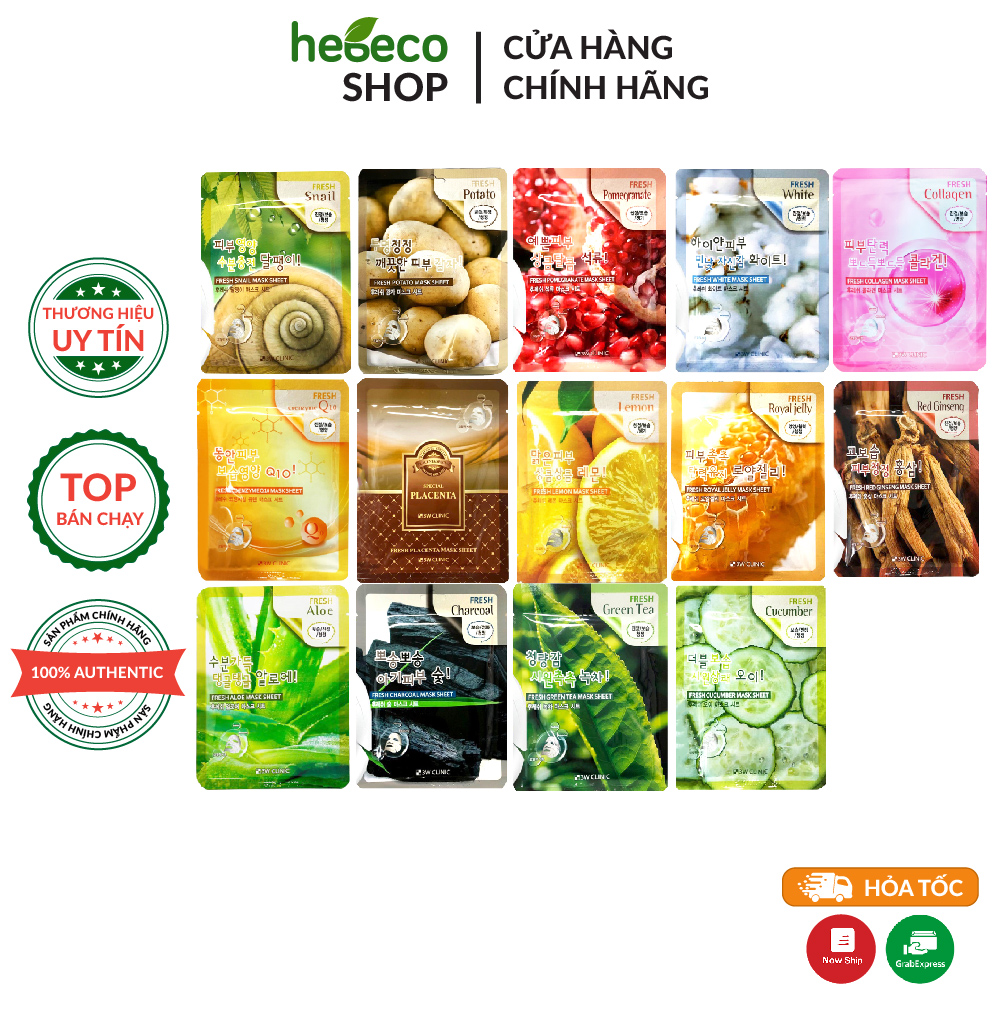 Mặt nạ dưỡng ẩm và ngăn chặn nếp nhăn 3W CLINIC MASK SHEET 23ml - Hàn Quốc