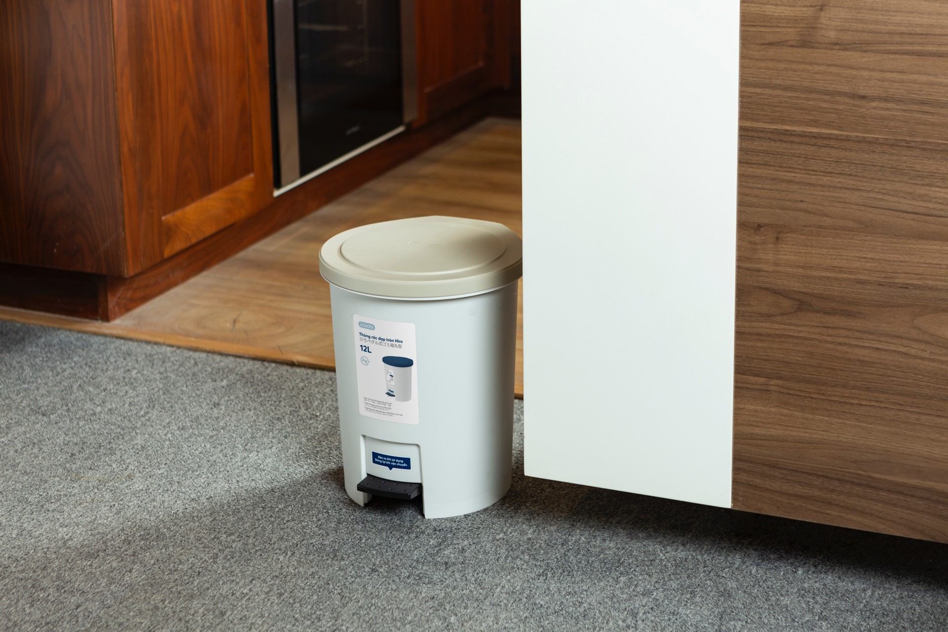 Thùng rác đạp tròn hiro 6l, 12l