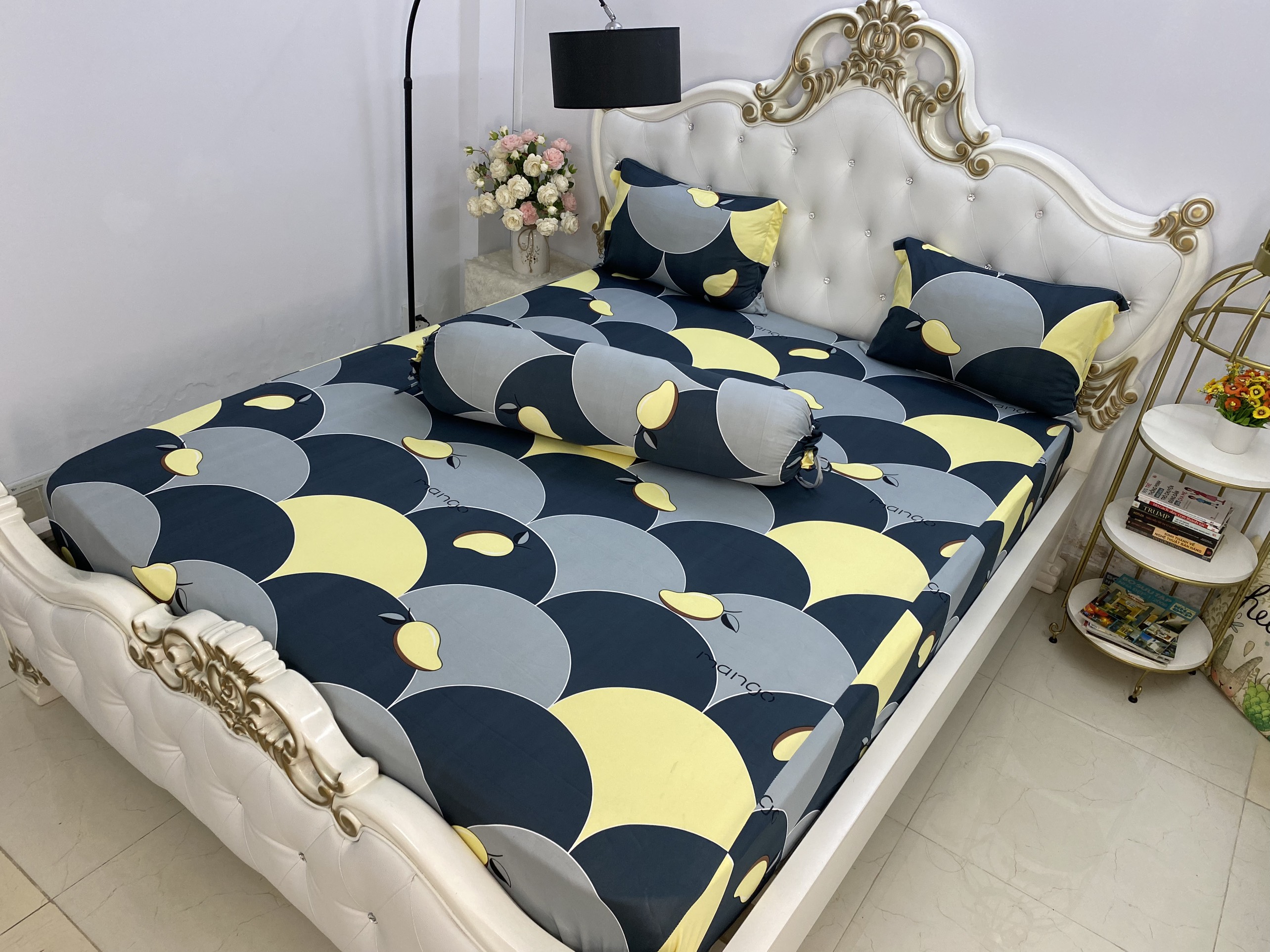 [HCM]Bộ drap thun Hàn Quốc mát lạnh { 4 món } khách nhớ chọn size thiết kế họa tiết trang nhã được bày trí tinh tế thể hiện vẻ sang trọng