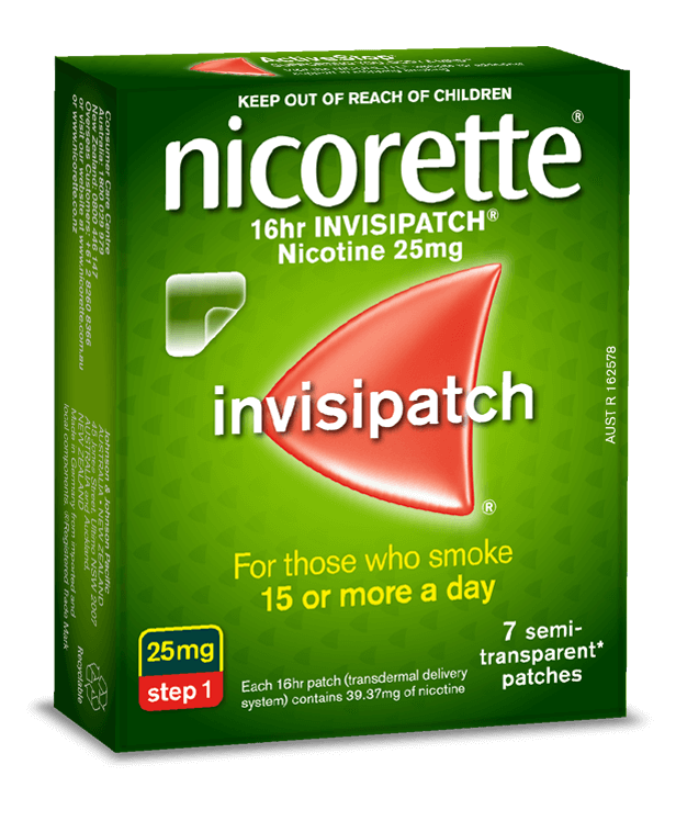 Miếng dán cai thuốc lá Nicorette Invisipatch 25mg-7 patchs date 10 24