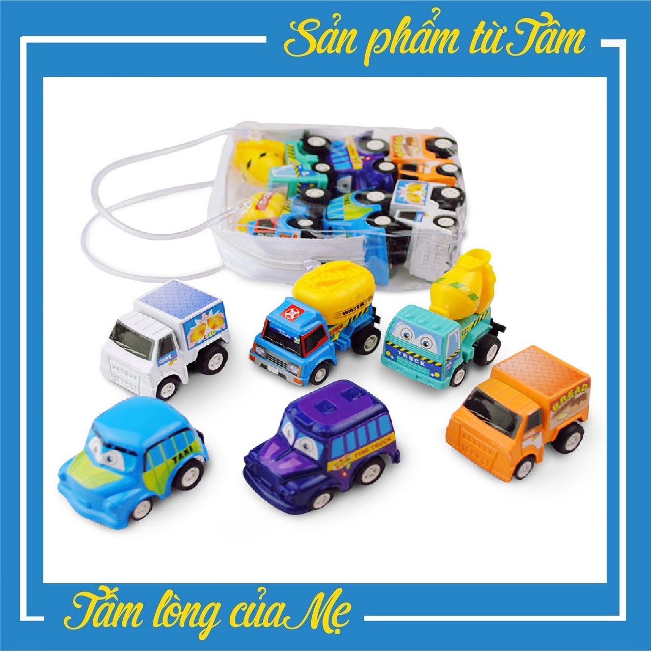Bộ 6 xe ô tô mini chạy đà cho bé