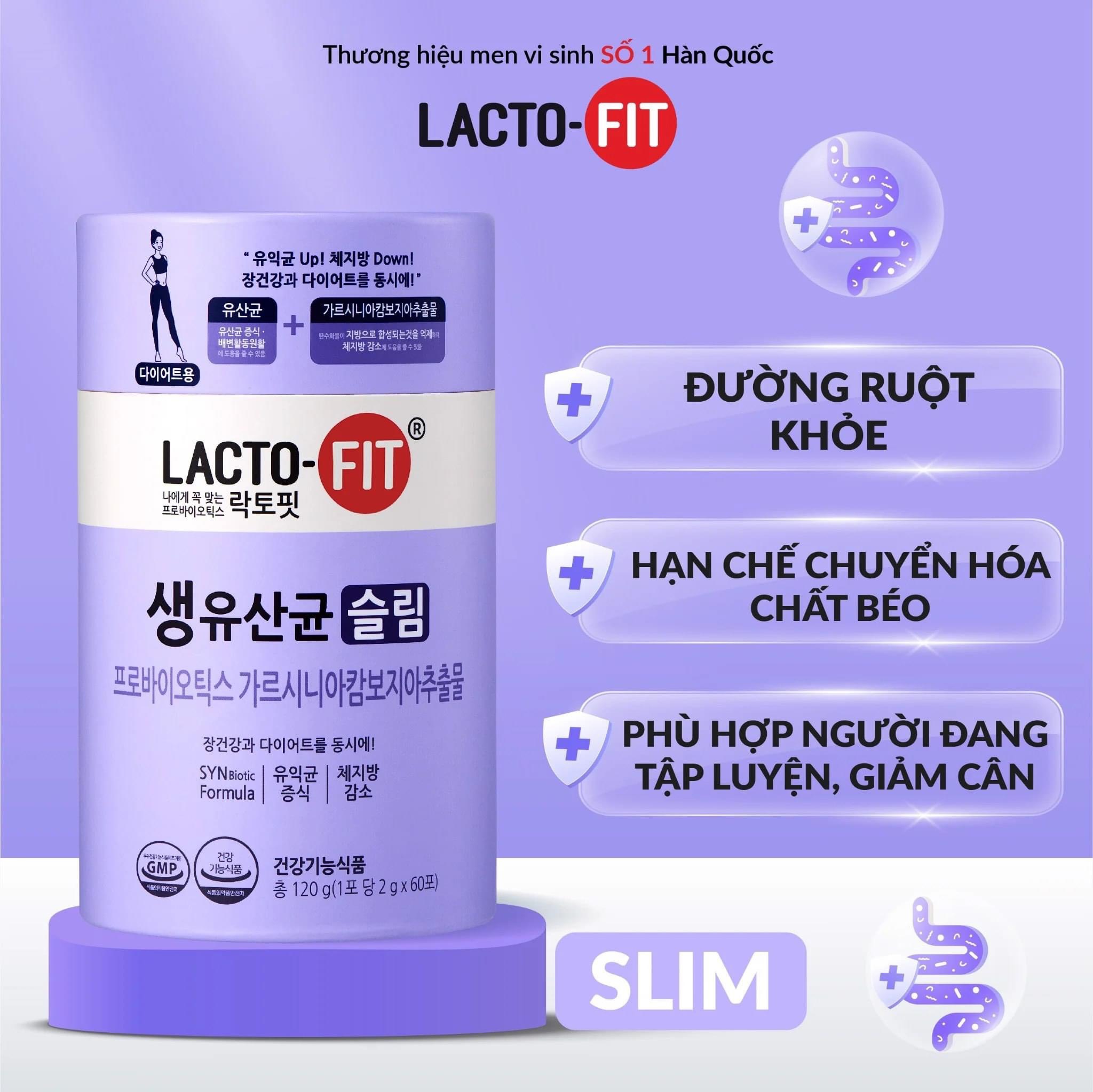 Men vi sinh Lacto-fit SLIM 2gx30 gói hỗ trợ giảm cân nhanh