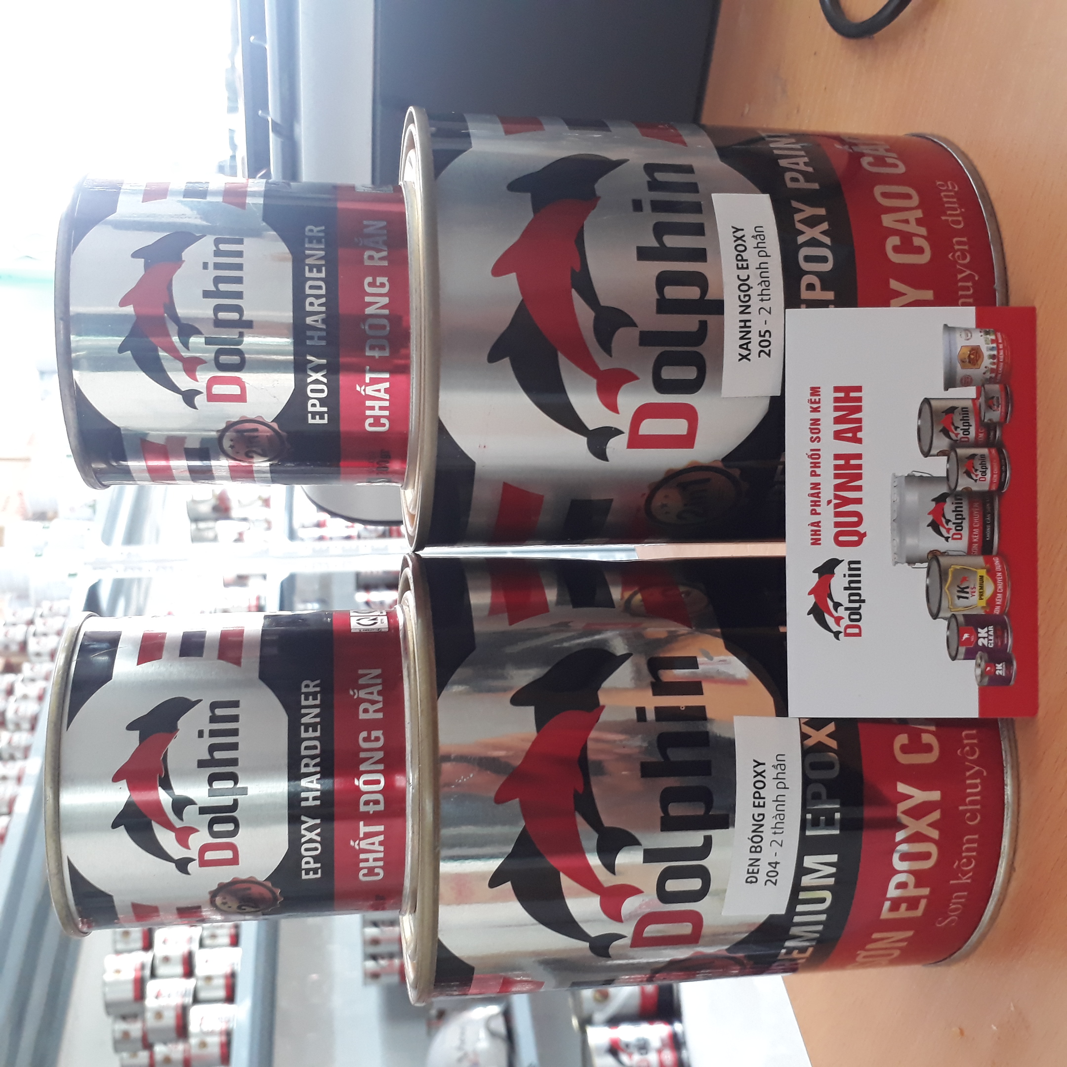 Sơn Sắt Mạ Kẽm Epoxy Dolphin (2Thành Phần) - Siêu bám - Siêu bền - Siêu bóng - TẶNG KÈM CỌ