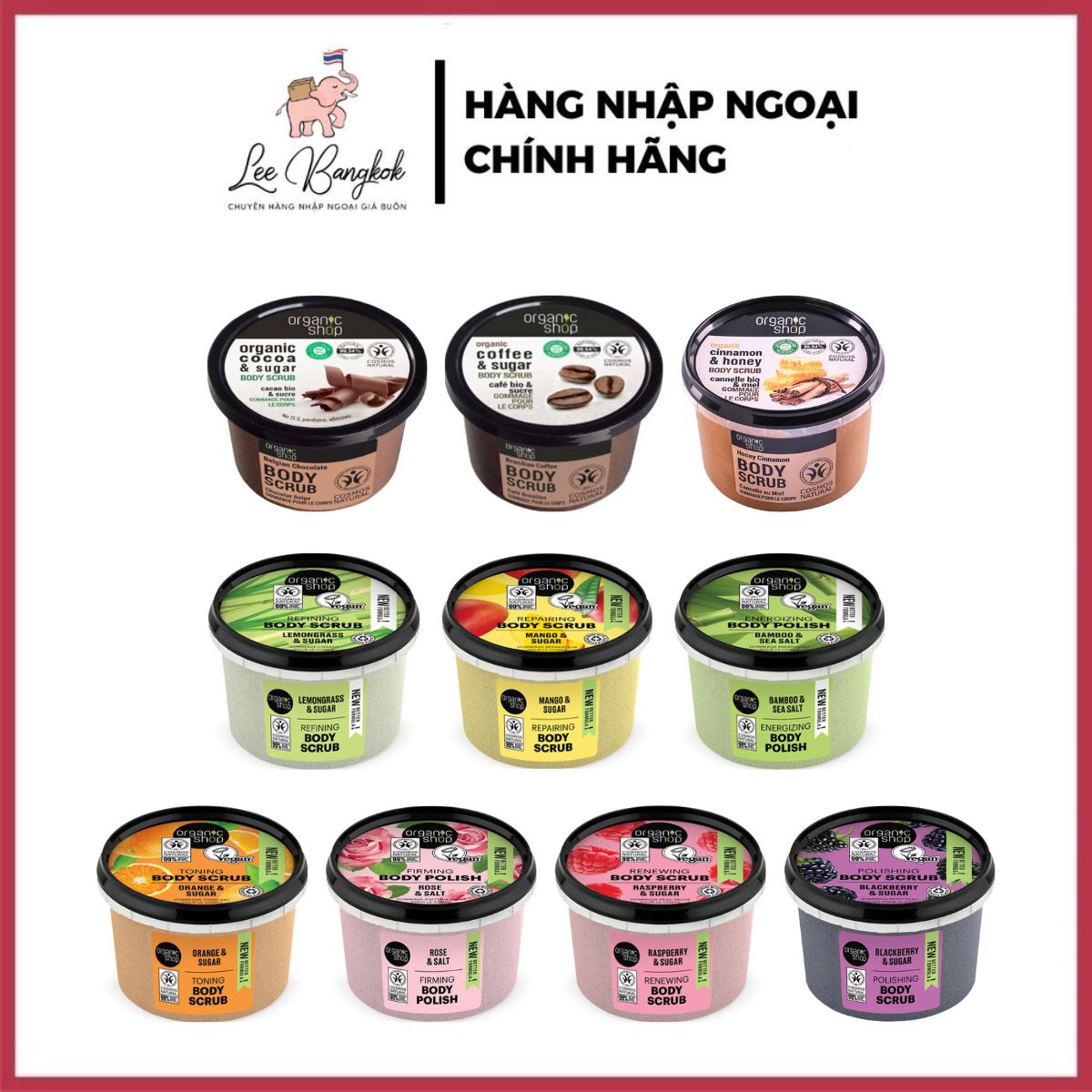 Tẩy Tế Bào Chết Toàn Thân Organic Shop Organic Coffee &amp; Sugar Body Scrub 250ml (Hương Cafe) - Leebangkok