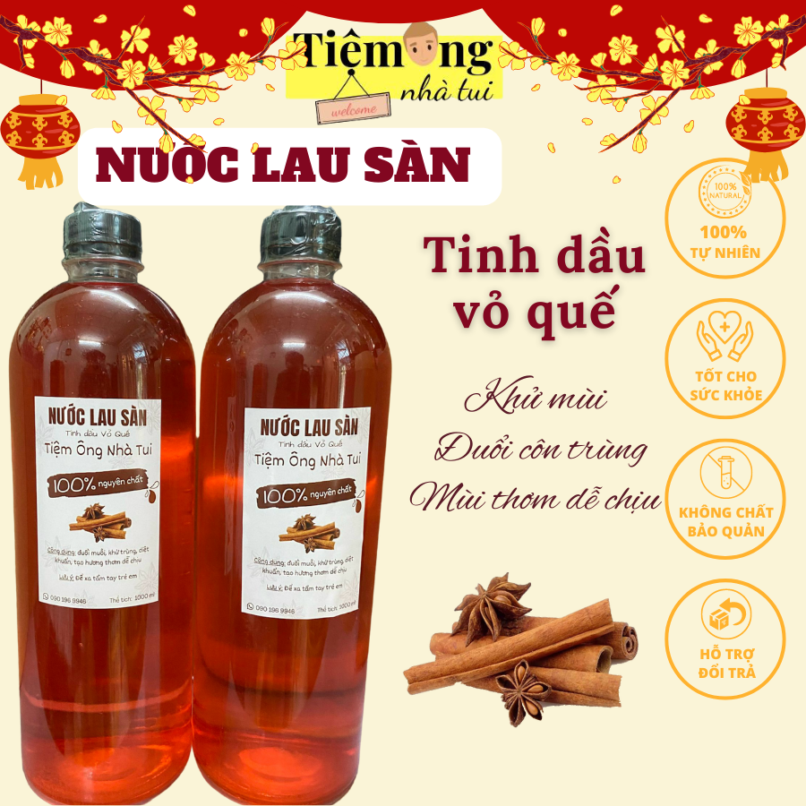 Nước lau sàn nhà hương quế 1000ml Nước Lau Nhà Tinh Chất Hữu Cơ Khử Mùi Lưu Hương Đuổi Muỗi Đuổi Côn Trùng