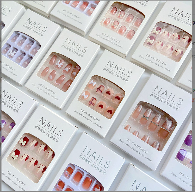 Nail box sét 24 móng tay giả tặng kèm keo dán