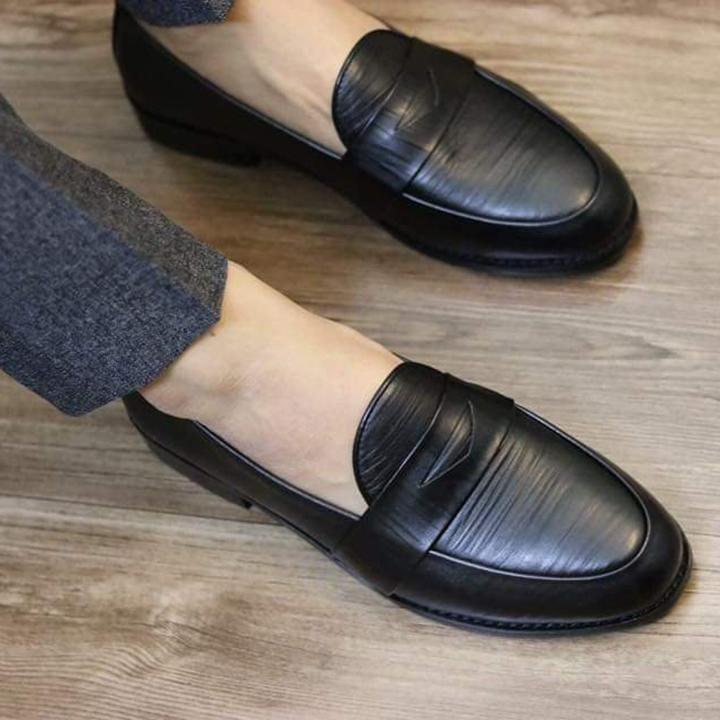 Giày tây nam da sần nam VNXK (ĐEN) chất liệu da bò kiểu dáng thời trang