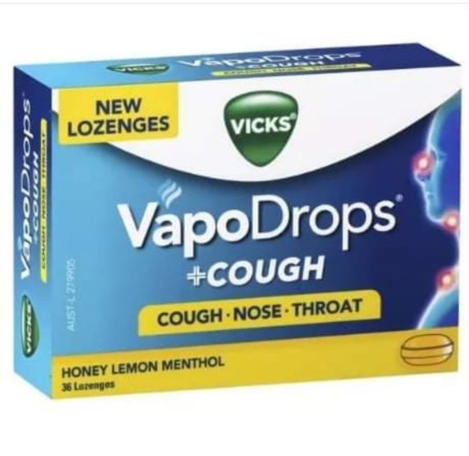 Viên ngậm giảm ho, mũi và họng Vicks VapoDrops Cough