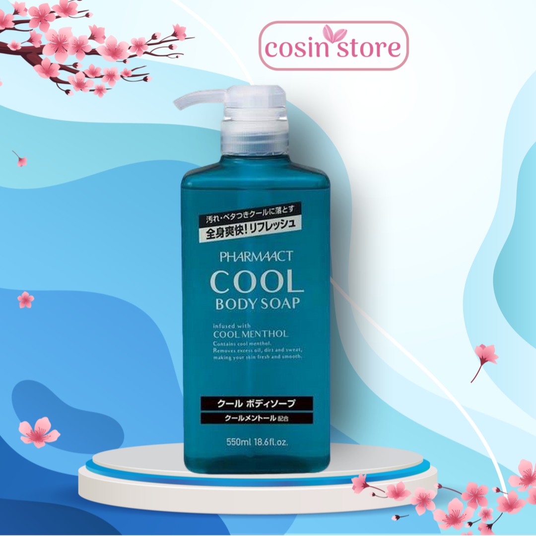 Sữa Tắm Pharmaact Mát Lạnh Dành Cho Nam 550ml Kumano Cool Body Soap infused with Cool Menthol Cosin Store