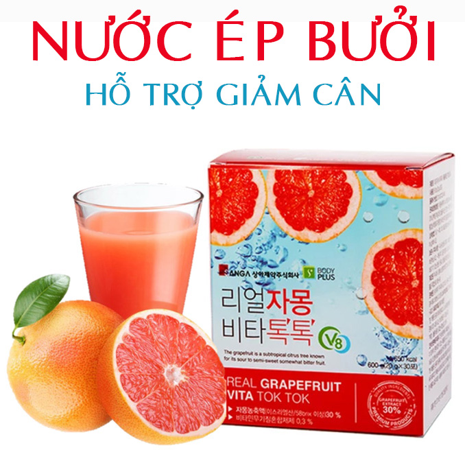 [HCM]Nước ép bưởi giảm cân đẹp da Hàn Quốc hộp 30 gói nước ép bưởi vita tok tok