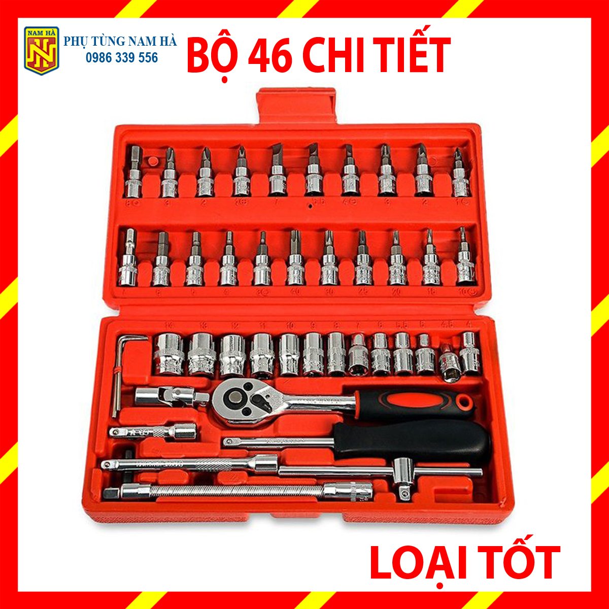 Bộ đồ nghề 46 chi tiết sửa ô tô xe máy đa năng Bộ dụng cụ sửa chữa ô tô xe máy đa năng 46 chi tiết Bộ dụng cụ mở bu lông ốc vít bộ dụng cụ sửa chữa ô tô xe má