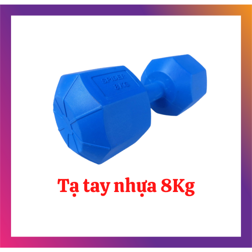 Tạ tay 8kg màu xanh dương (Tạ tay nhựa bát giác 8kg)