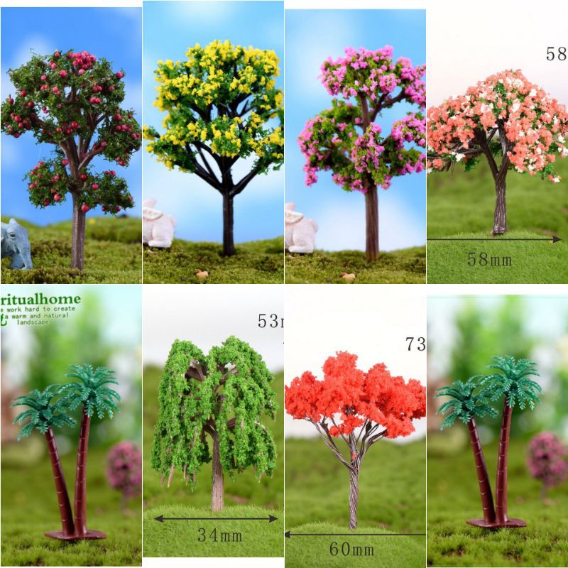 Cây giả trang trí ❤️ FREESHIP ❤️ cây hoa giả trang trí tiểu cảnh terrarium tiểu cảnh mini