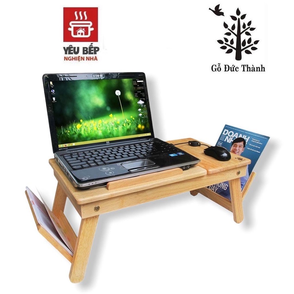 Bàn laptop làm việc đa năng dễ dàng gấp gọn gỗ cao su tự nhiên 22311 - phong cách hàn quốc- gỗ đức thành