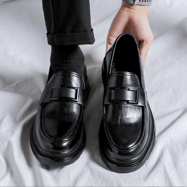 Giày tây nam - giày lười nam đế chunky derby màu đen mẫu mới gta23