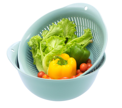 Bộ rổ và Chậu kháng khuẩn Yoko xuất Nhật Bản, nhựa nguyên sinh 23cm, 30cm, 35cm (ion bạc Ag+) kháng khuẩn khử mùi