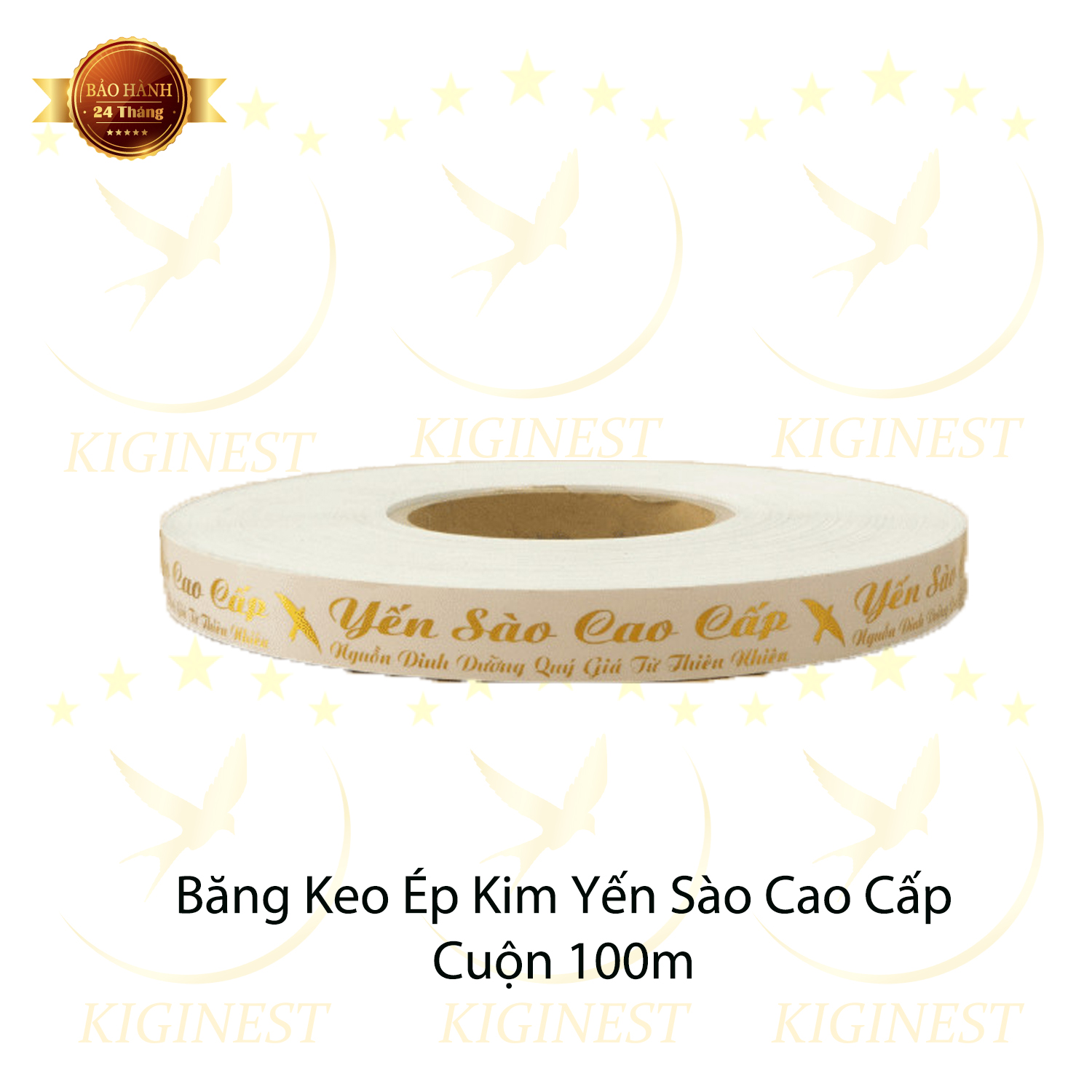 Băng keo ép kim -dán hộp yen sao cao cap-cuộn quấn 100m
