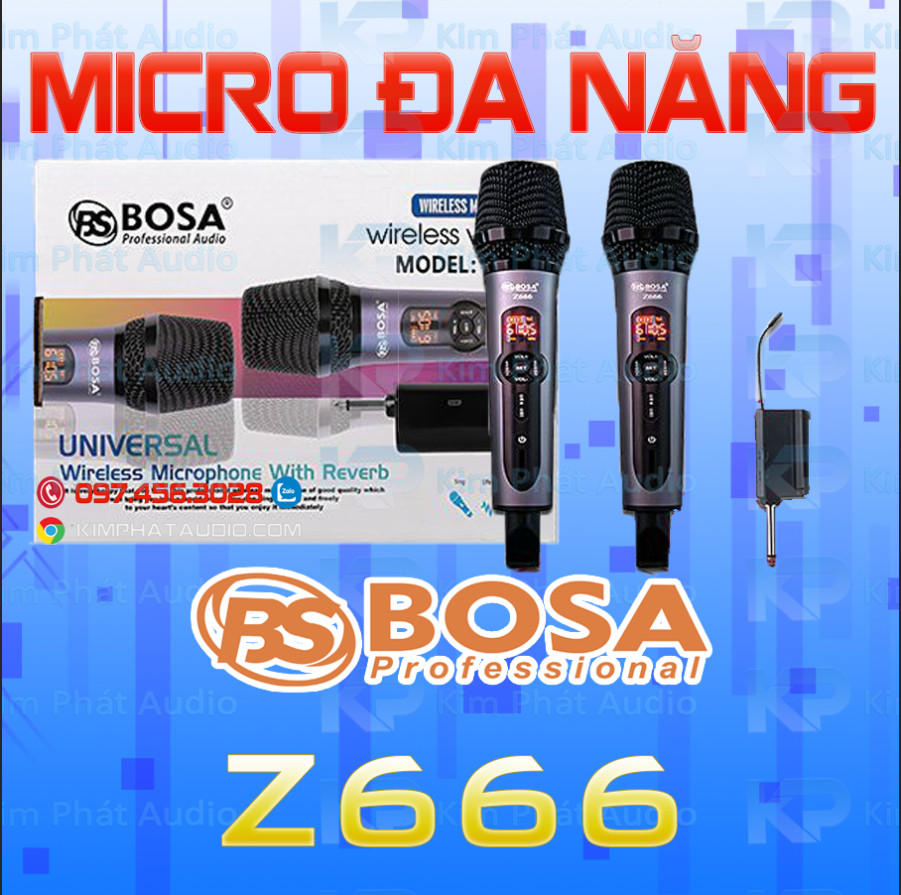 Micro karaoke đa năng có echo bosa z666 , bosa z333