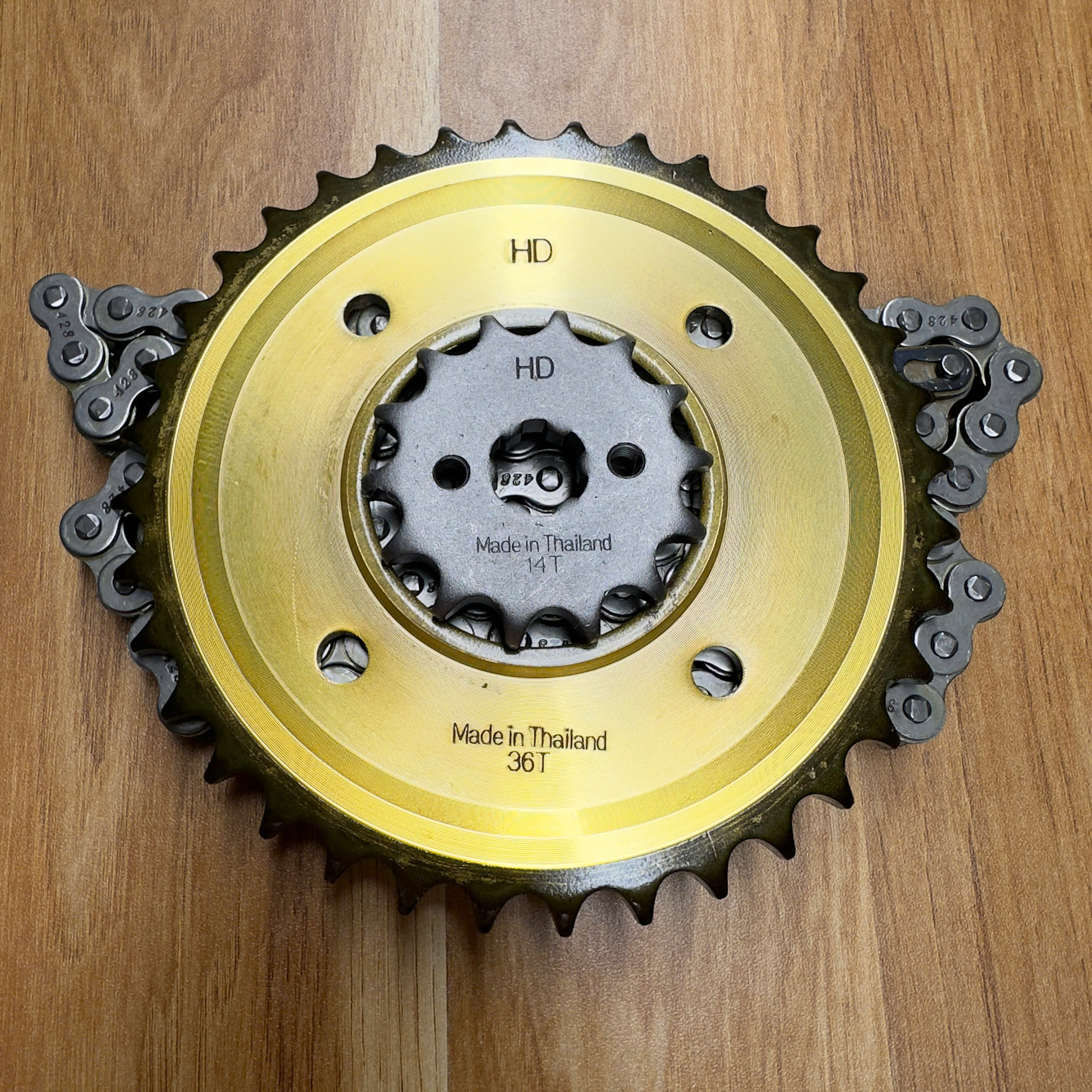 Bộ Nhông sên đĩa SAWADI Wave Anpha đời mới, Wave RS, S110, RSX, Blade, Future 428-36T-14T-106L (Bộ 3 món)