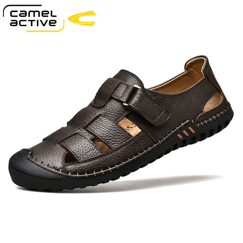 Dép sandal, giày rọ nam thời trang, đi biển camel, mã số bc19307