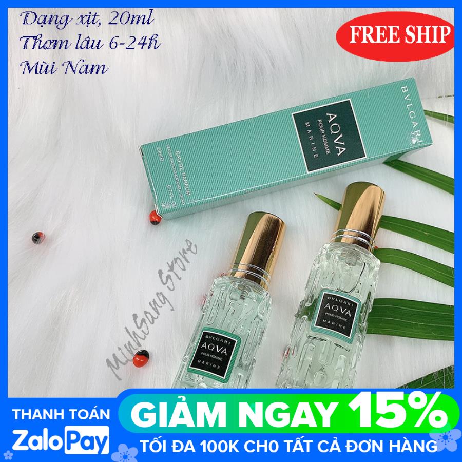 [HCM]COMBO 2 CHAI NƯỚC HOA NAM CHIẾT PHÁP AQUA 20ML