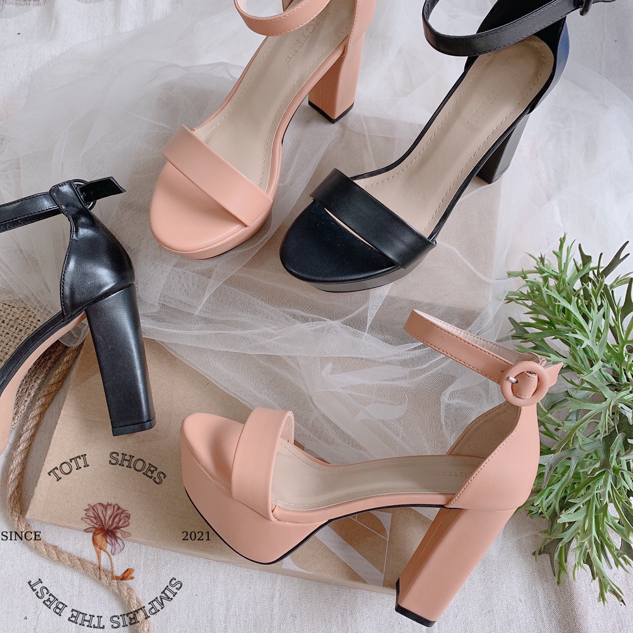 SANDAL CAO GÓT TOTIIE SHOES - GUỐC NỮ 10 PHÂN - GIÀY NỮ QUAI NGANG KHÓA CÀI - SANDAL CAO GÓT ĐẾ ĐÚP 10 PHÂN G201071