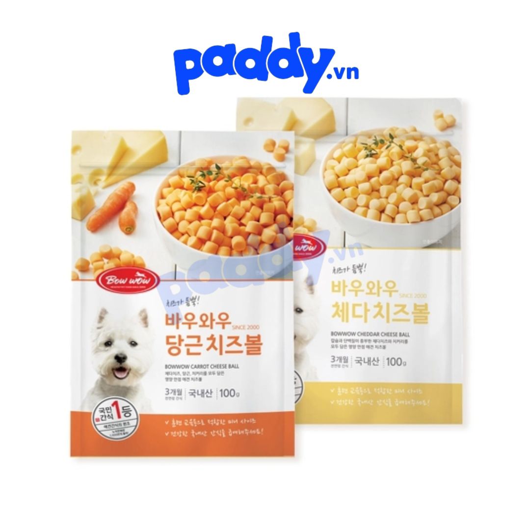 Snack Cho Chó Phô Mai Viên Bowwow Cheese Ball 100g