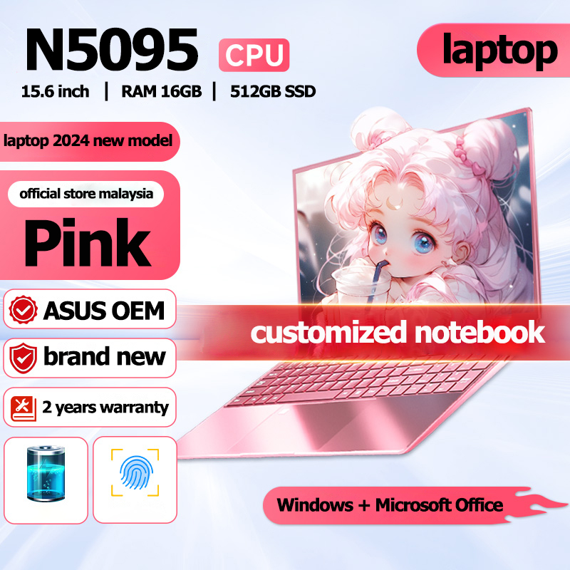 Asus recommend laptop chính hãng 15.6 inch 16gb pink laptop 512gb ssd windows 11 notebook intel celeron n5095 office computer backlit with fingerprint wifi camera bt