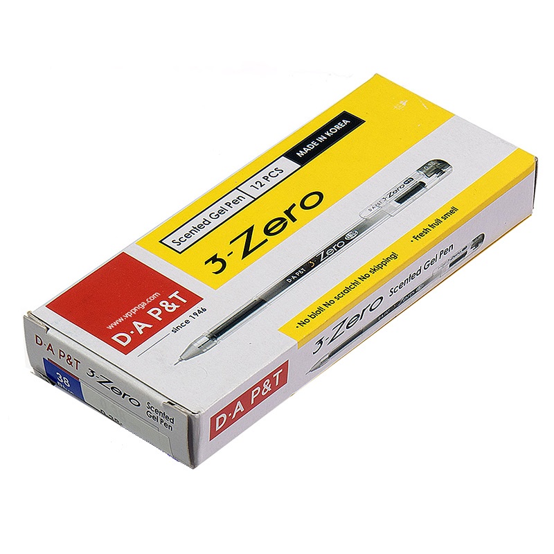 Hộp 12 cây bút viết gel nước d-a p&t 3-zero / bút zero 0.38mm