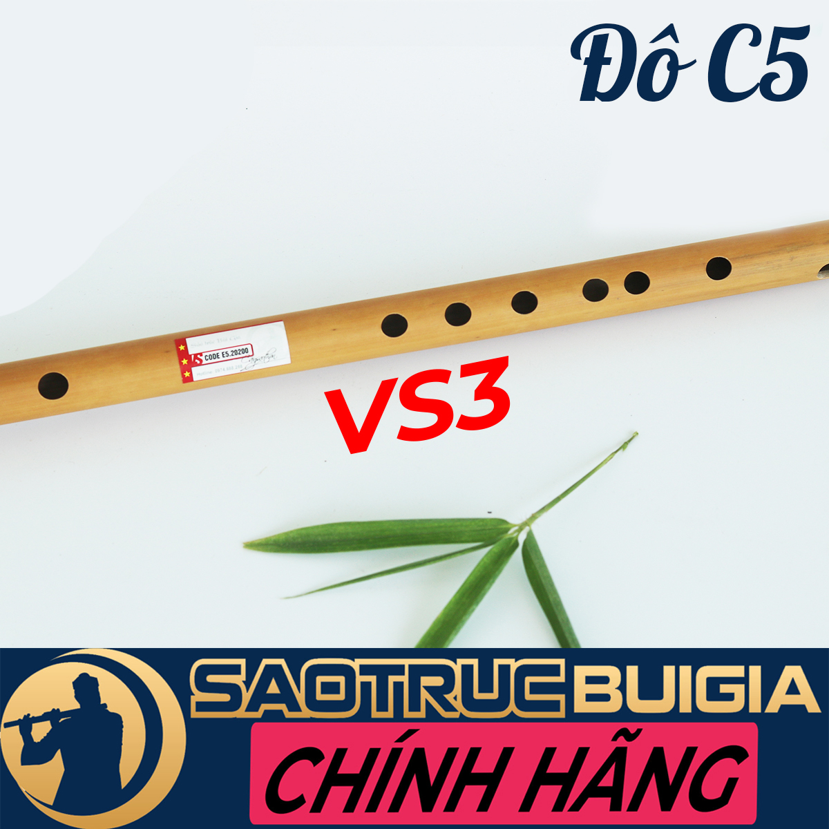 Sáo trúc Đô (C5) VS3 - Sáo trúc Bùi Gia - Dòng Cao Cấp - Cây sáo để chơi lâu dài - Tặng sách học sáo