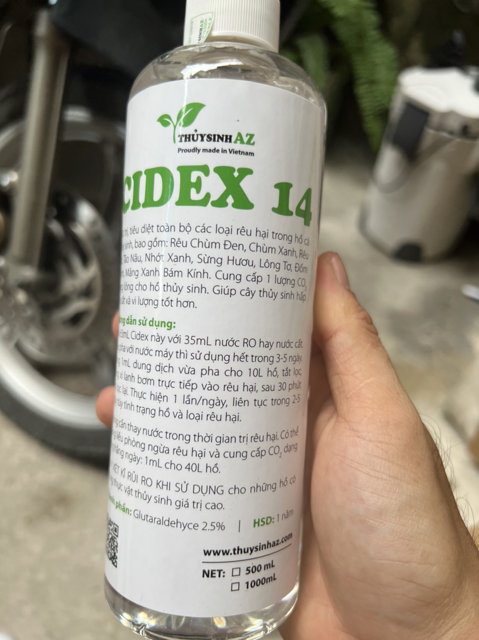 500ML Xử lý Rêu Hại Cidex 14, dung dịch chuyên dùng xử lý rêu hại cho hồ thủy sinh