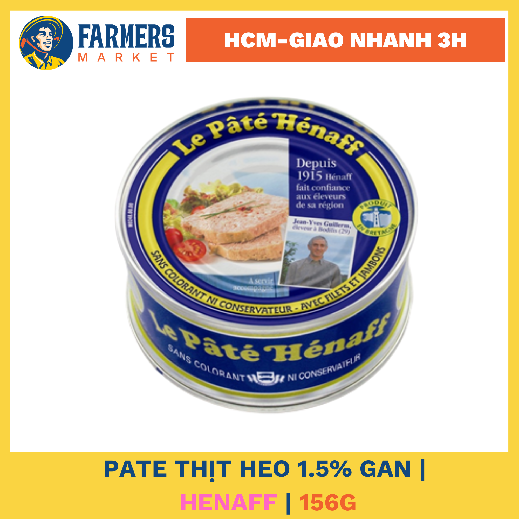 [Giao hàng toàn quốc] Pate Thịt Heo 1.5% Gan Henaff (156G)